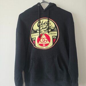 Obey Dissent Till The End Hoodie Black Graphic Streetwear